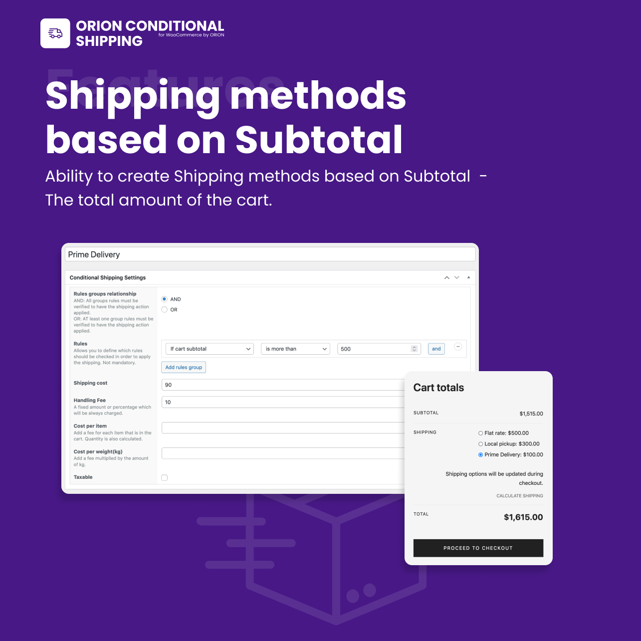Orion Conditional Shipping for WooCommerce - 2