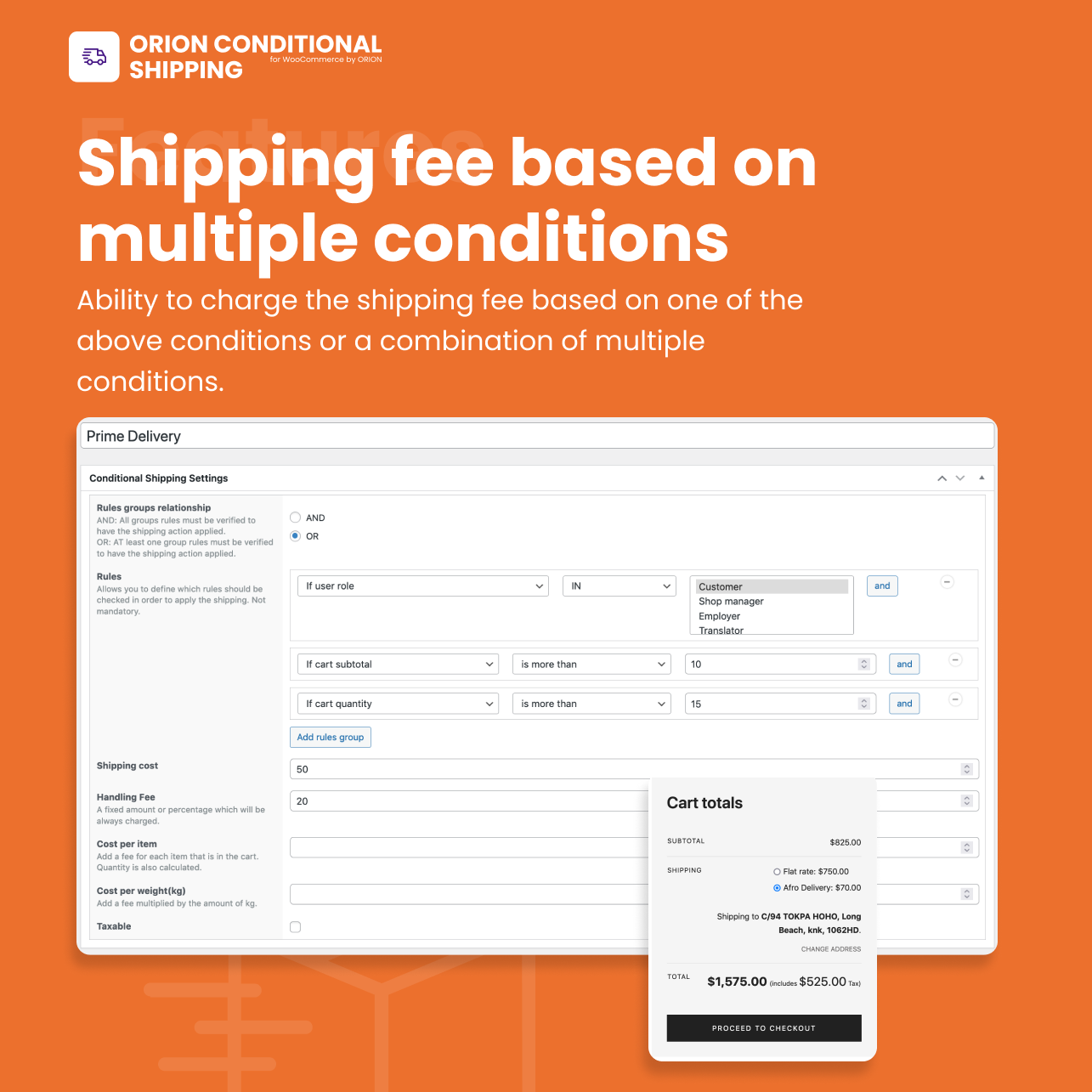 Orion Conditional Shipping for WooCommerce - 7