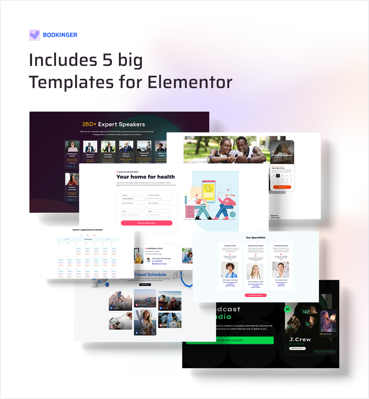 Includes 5 big Templates for Elementor