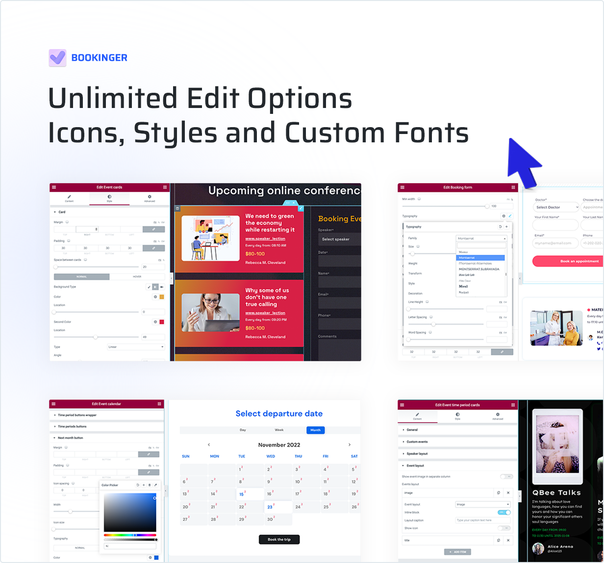 Unlimited Edit Options, Icons, Styles,a nd Custom Fonts