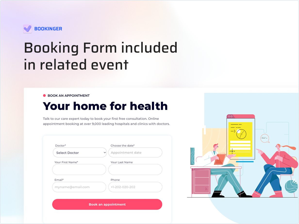 Booking Form included in related event