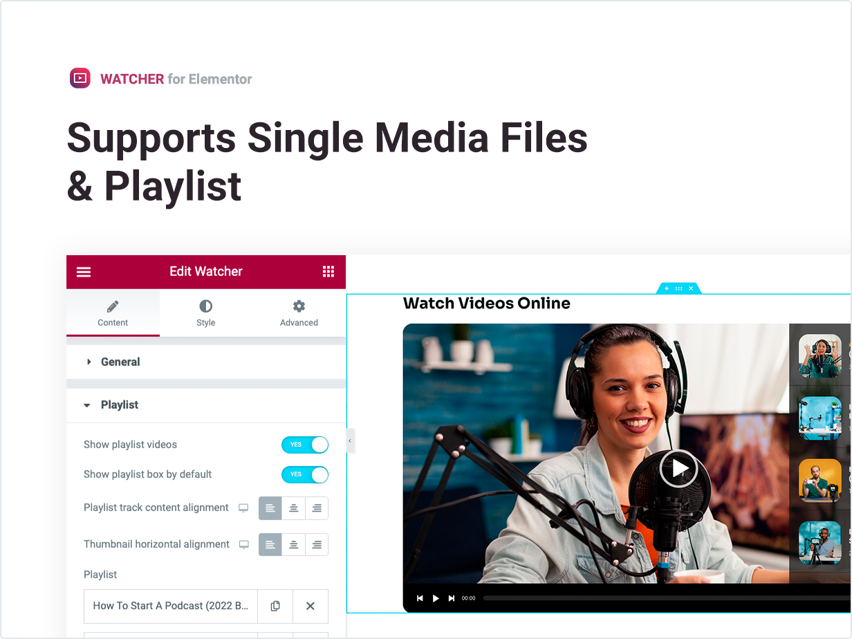 Support Single Media Files and Playlist
