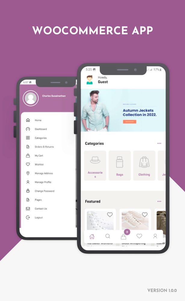 WooCommerce React Native App React Native Theme/Template