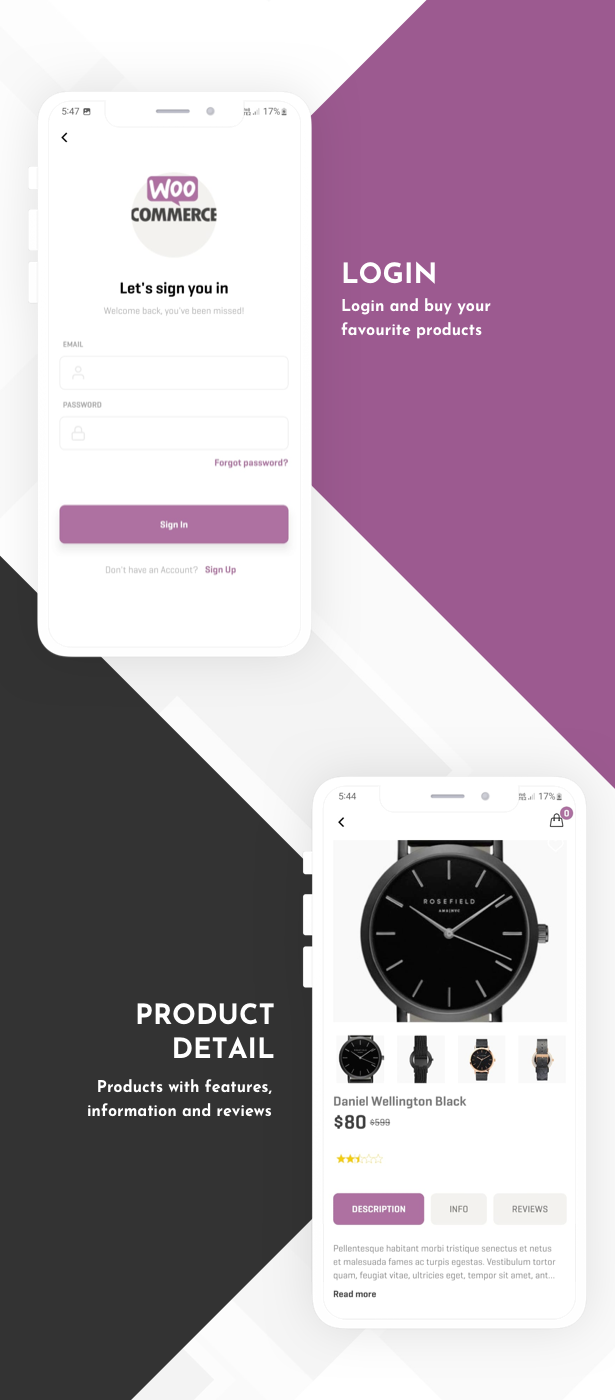 WooCommerce React Native App React Native Theme/Template