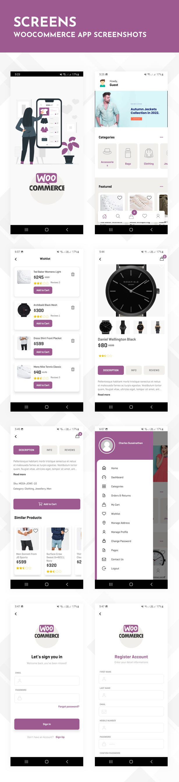 WooCommerce React Native App React Native Theme/Template