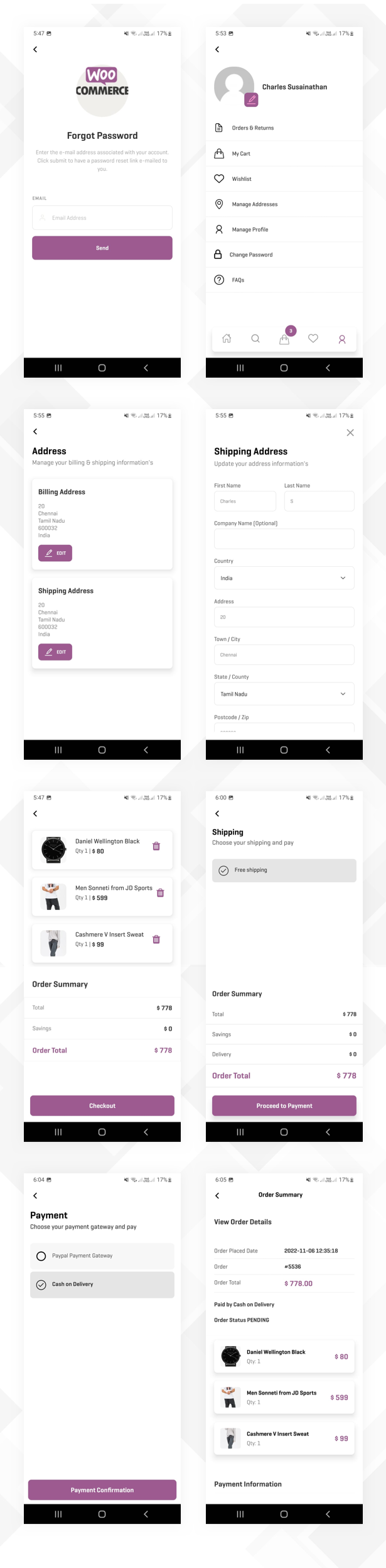 WooCommerce React Native App React Native Theme/Template