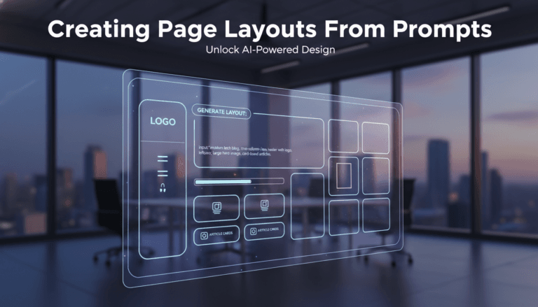 Creating page layouts from prompts