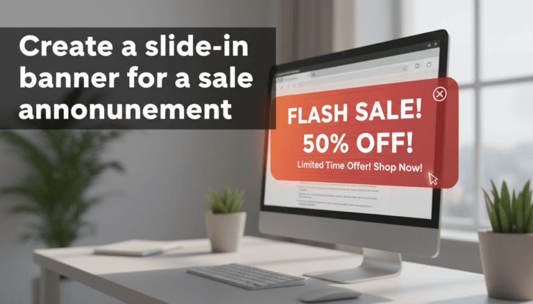 Create a slide-in banner for a sale announcement